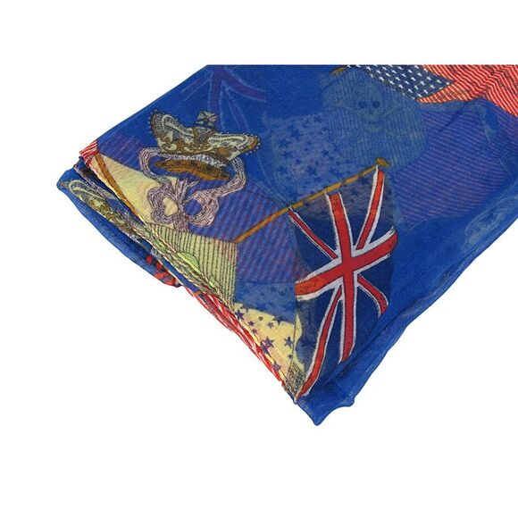 Lightweight Gauze US/UK Flags Pirate Fashion Scarf - Picture 2 of 3